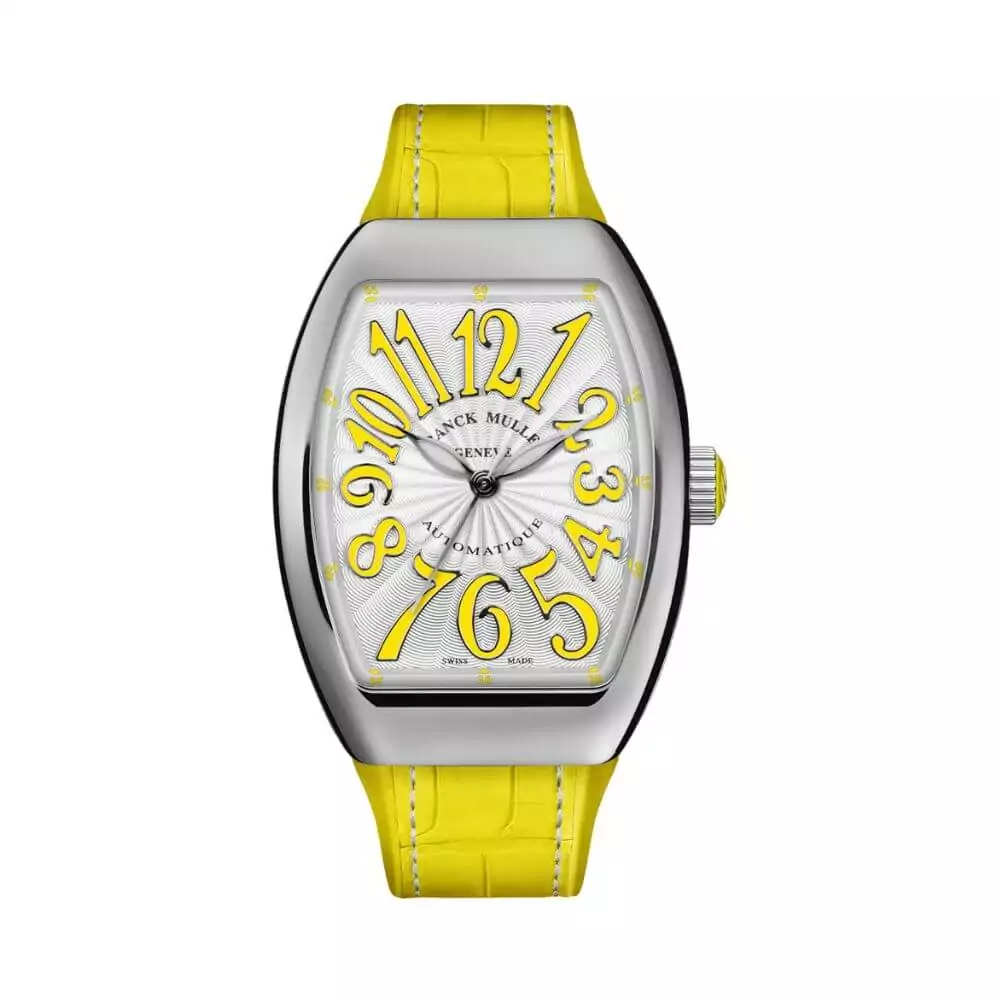Franck Muller V 32 SC AT FO AC JA Vanguard White Dial Yellow